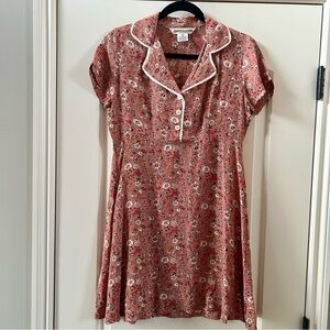 Vintage 90s Floral Pink Dress with White Trim
Retro, Y2K, cottagecore